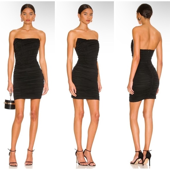 superdown Dresses & Skirts - Superdown Sonya Bustier Mesh Dress in Black Size XS